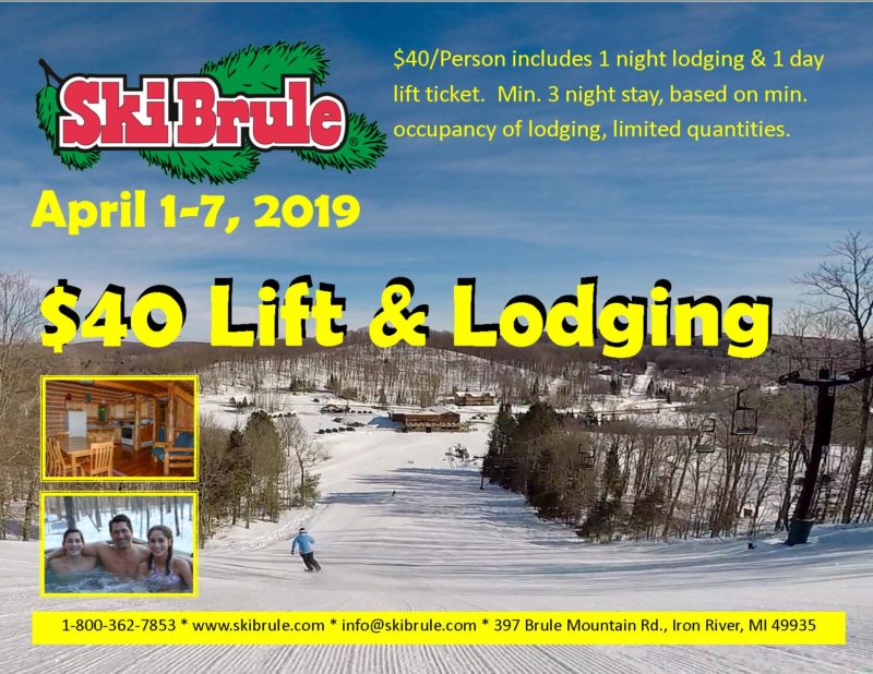 $40 Lift & Lodging Spring Ski Trip