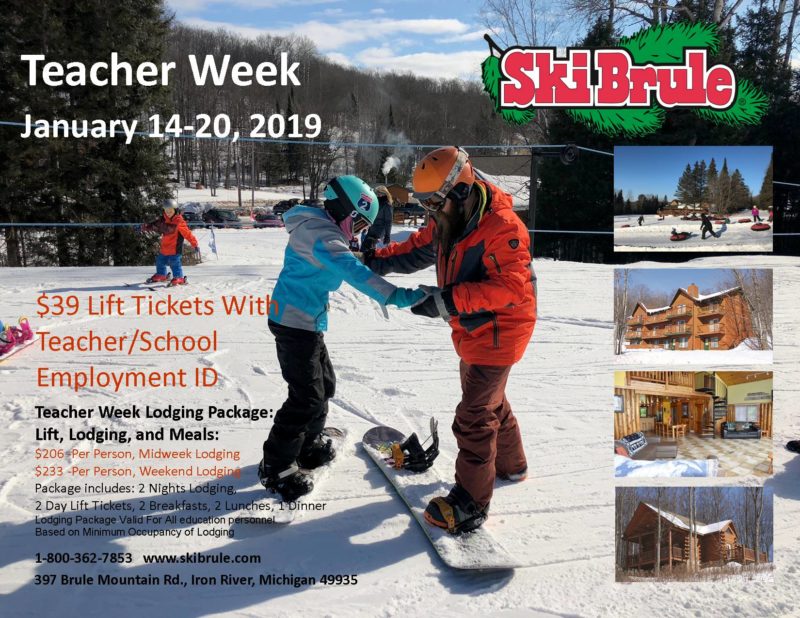 Teacher discounts at Ski Brule