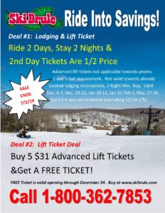 Ski Brule discounted lift ticket sale ends 7/2