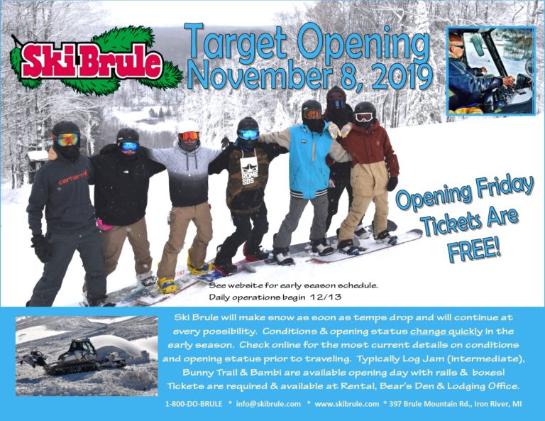 Target Snow Season Opener - Nov. 8 & Ski Brule Tickets ARE FREE!