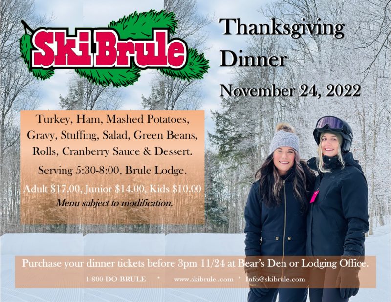 Thanksgiving Skiing & Dinner At Ski Brule