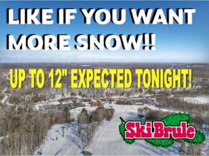 Ski Brule Salju.  12" diharapkan dalam semalam!