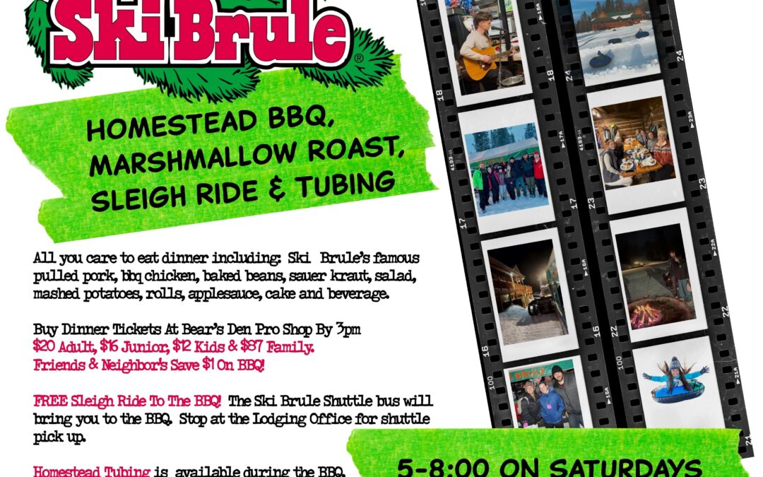 Saturday Night Homestead Lodge BBQ Dinner, Marshmallow Roast, Sleigh Ride, and Tubing